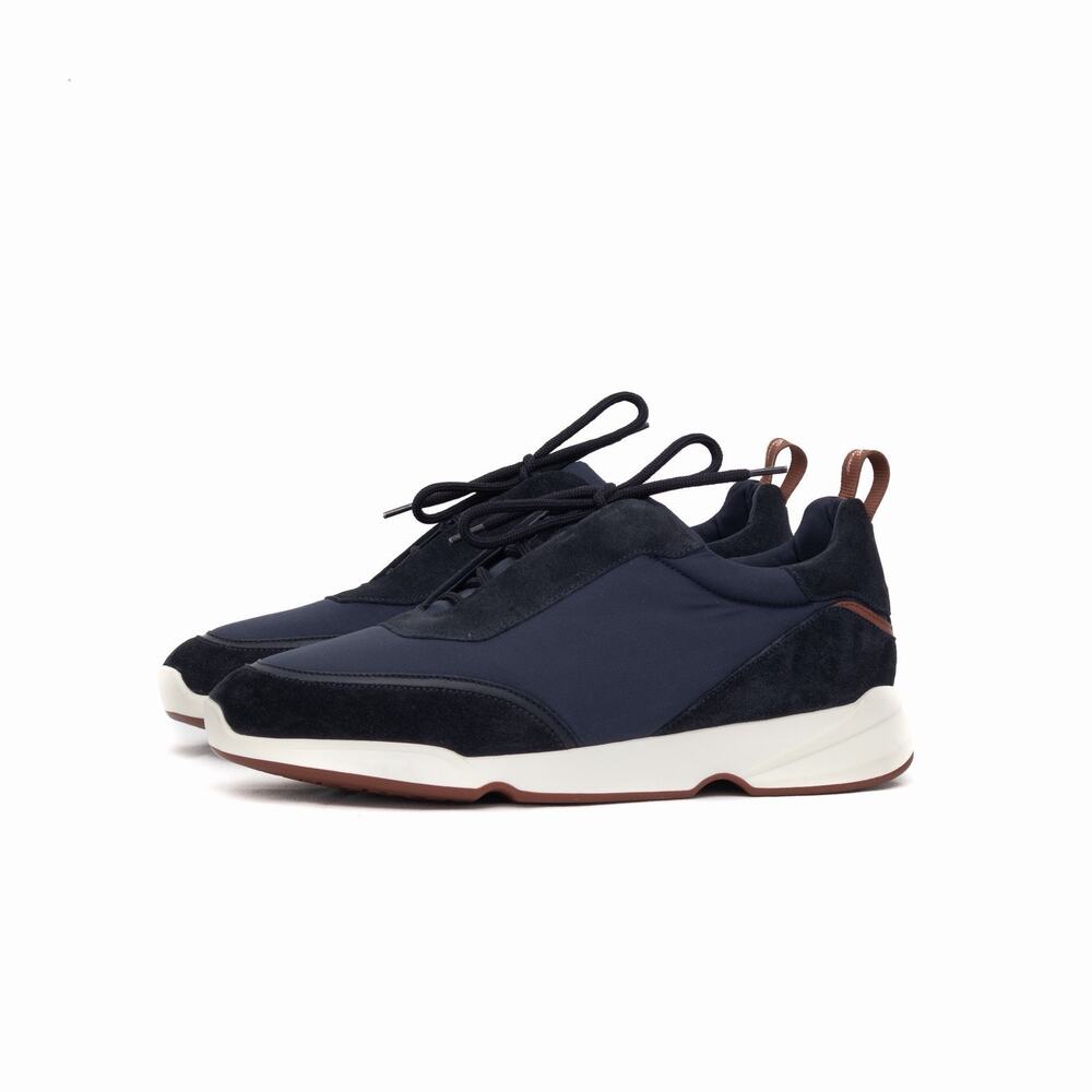 Loro Piana Men’s Modular Walk Navy Suede Storm System Sneakers EUR 42 US9 - Picture 2 of 16